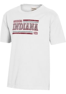 Youth Indiana Hoosiers White ComfortWash Garment Dyed Short Sleeve T-Shirt