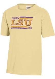 ComfortWash LSU Tigers Youth Yellow Garment Dyed Short Sleeve T-Shirt