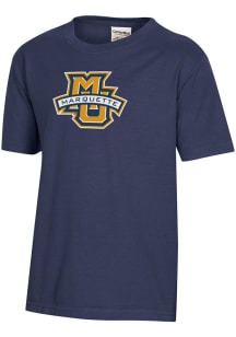 ComfortWash Marquette Golden Eagles Youth Blue Garment Dyed Short Sleeve T-Shirt