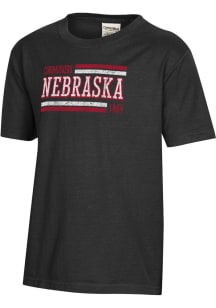 Youth Nebraska Cornhuskers Black ComfortWash Garment Dyed Short Sleeve T-Shirt