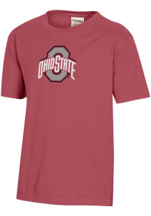 ComfortWash Ohio State Buckeyes Youth Crimson Garment Dyed Short Sleeve T-Shirt