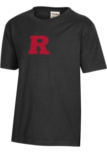 Youth Rutgers Scarlet Knights Black ComfortWash Garment Dyed Short Sleeve T-Shirt