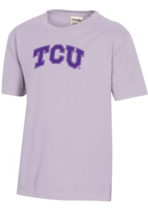 ComfortWash TCU Horned Frogs Youth Purple Garment Dyed Short Sleeve T-Shirt