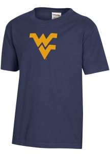 ComfortWash West Virginia Mountaineers Youth Blue Garment Dyed Short Sleeve T-Shirt