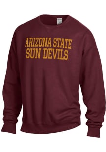 ComfortWash Arizona State Sun Devils Mens Red Garment Dyed Long Sleeve Crew Sweatshirt