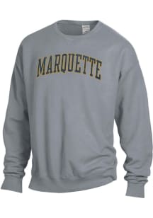 ComfortWash Marquette Golden Eagles Mens Charcoal Garment Dyed Long Sleeve Crew Sweatshirt