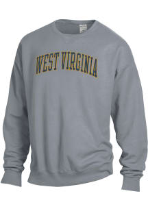 ComfortWash West Virginia Mountaineers Mens Grey Garment Dyed Long Sleeve Crew Sweatshirt