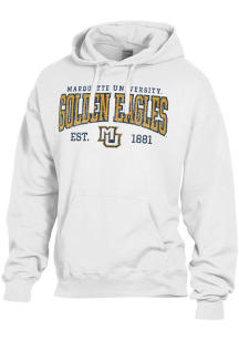 ComfortWash Marquette Golden Eagles Mens White Garment Dyed Long Sleeve Hoodie