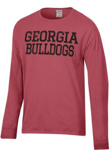 ComfortWash Georgia Bulldogs Red Garment Dyed Long Sleeve T Shirt