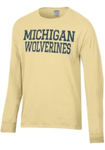 Mens Michigan Wolverines Yellow ComfortWash Garment Dyed Tee