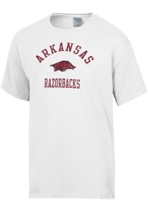 ComfortWash Arkansas Razorbacks White Garment Dyed Short Sleeve T Shirt