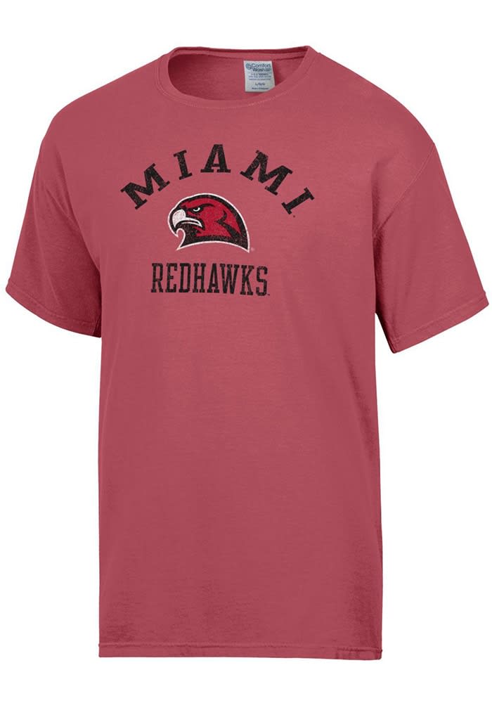 ComfortWash Miami RedHawks Crimson Garment Dyed Short Sleeve T Shirt