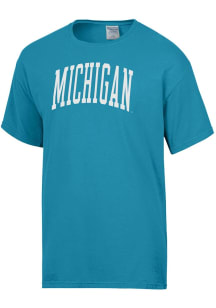 ComfortWash Michigan Wolverines Blue Garment Dyed Short Sleeve T Shirt