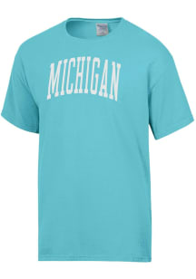 ComfortWash Michigan Wolverines Teal Garment Dyed Short Sleeve T Shirt