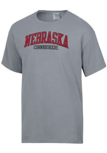 Nebraska Cornhuskers Charcoal ComfortWash Garment Dyed Short Sleeve T Shirt