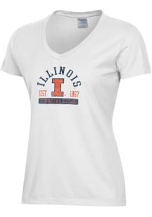 Illinois Fighting Illini White ComfortWash Garment Dyed Short Sleeve T-Shirt