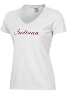 Indiana Hoosiers White ComfortWash Script Garment Dyed Short Sleeve T-Shirt