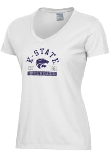 K-State Wildcats White ComfortWash Garment Dyed Short Sleeve T-Shirt