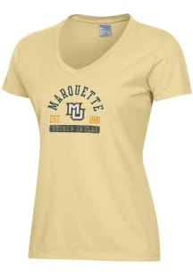 ComfortWash Marquette Golden Eagles Womens Yellow Garment Dyed Short Sleeve T-Shirt