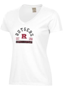 Rutgers Scarlet Knights White ComfortWash Garment Dyed Short Sleeve T-Shirt