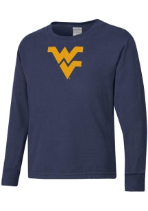 ComfortWash West Virginia Mountaineers Youth Navy Blue Garment Dyed Long Sleeve T-Shirt