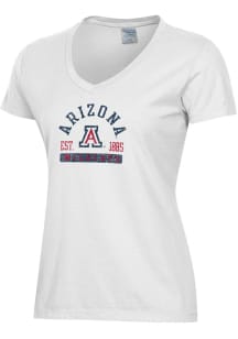 ComfortWash Arizona Wildcats Womens White Garment Dyed Short Sleeve T-Shirt