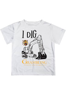 Vive La Fete Grambling State Tigers Toddler White Excavator Short Sleeve T-Shirt