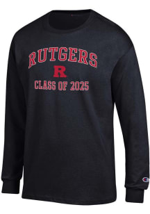 Mens Rutgers Scarlet Knights Black Champion Class of 2025 Text Jersey Tee