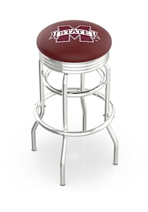 Mississippi State Bulldogs Double-Ring Swivel Chrome Pub Stool - Black