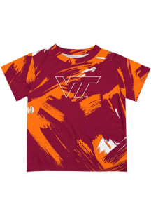 Vive La Fete Virginia Tech Hokies Infant Paint Brush Short Sleeve T-Shirt Maroon