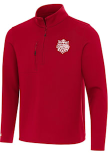 Antigua Indiana Hoosiers Mens Crimson 2025 CFP National Champions Insider Long Sleeve Qtr Zip Pull..