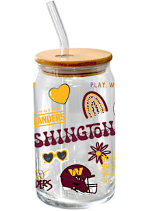 Washington Commanders Loco Glass Tumbler Pint Glass - White
