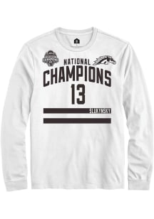Grant Slukynsky Mens White Western Michigan Broncos NIL 2025 National Champions Shirzee Long Sleev..