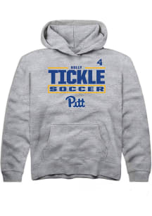 Holly Tickle Rally Youth Grey Pitt Panthers NIL Stacked Box Long Sleeve Player Hoodie