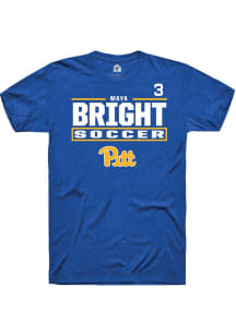 Maya Bright Rally Mens Blue Pitt Panthers NIL Stacked Box Player T Shirt