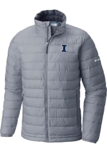 Columbia Illinois Fighting Illini Mens Powder Lite Heavyweight Jacket - Grey