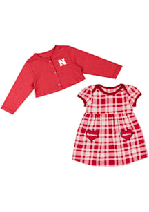 Colosseum Nebraska Cornhuskers Baby Girls Red Marceline Short Sleeve Dress