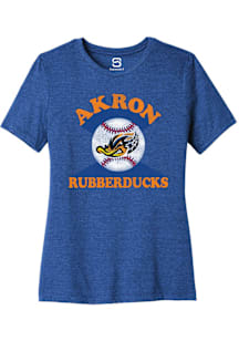 Summit Sportswear Akron RubberDucks Womens Blue Soft Arch Short Sleeve T-Shirt