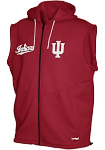 Indiana Hoosiers Mens Cardinal Gym Hooded Sleeveless Jacket