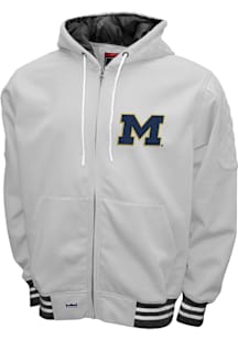 Michigan Wolverines Mens White Grind Hooded Fleece Long Sleeve Zip Fashion