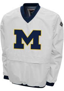 Mens White Michigan Wolverines Big Logo Windshell Pullover Jackets