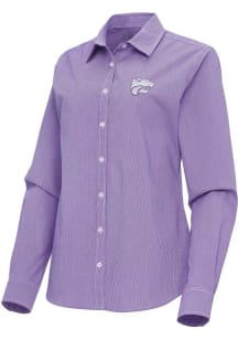 Womens K-State Wildcats Purple Antigua Porter Long Sleeve Dress Shirt