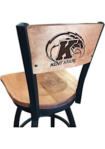 Kent State Golden Flashes Maple Seat Maple Back Swivel Pub Stool - Brown