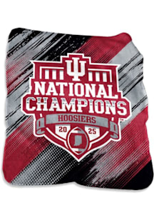 Indiana Hoosiers CFP National Champions 2025 Silk Touch Fleece Blanket - Crimson
