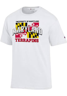 Champion Maryland Terrapins White Arch Flag Short Sleeve T Shirt