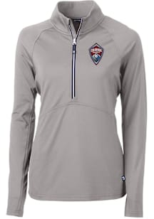 Cutter and Buck Colorado Rapids Womens Grey Adapt Eco Qtr Zip Pullover
