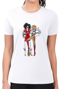 4Her San Francisco 49ers Womens White Football Girls Design Short Sleeve T-Shirt