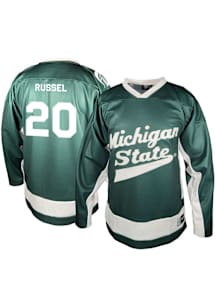Genuine Collective Daniel Russell Michigan State Spartans Mens Green NIL Hockey Jersey
