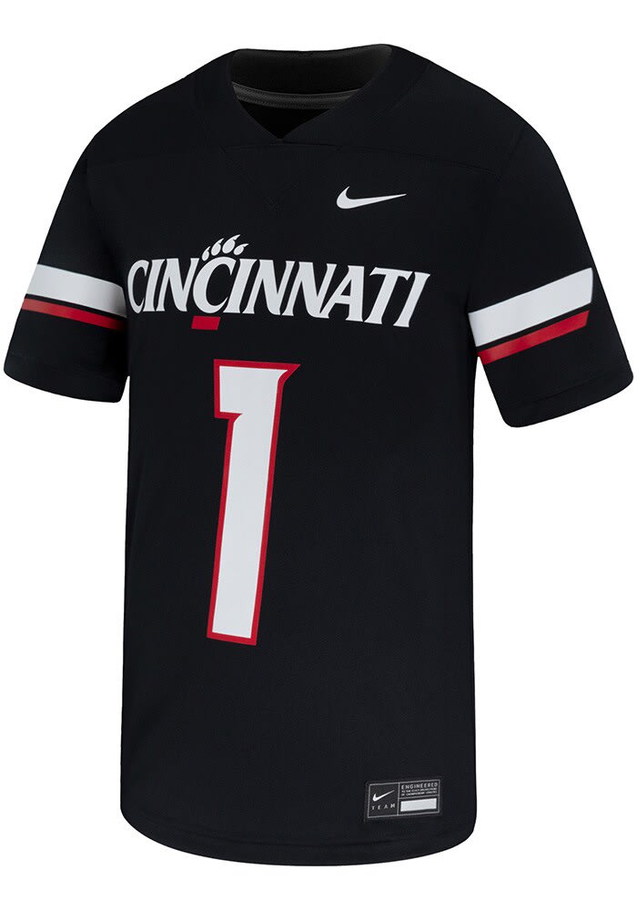 Nike Mens BLACK Cincinnati Bearcats Replica Game Jersey