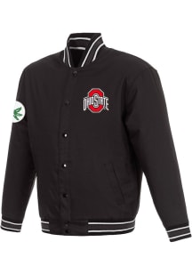 Mens Black Ohio State Buckeyes Poly Twill Medium Weight Jacket